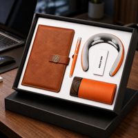 Ensemble de Carnets de Luxe Personnalisés A5, Relié en Cuir PU, Journal d'Affaires avec Stylo, Tasse Thermos et Boîte Cadeau, Promotion de Diplôme, Plusieurs Couleurs