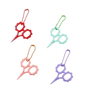 Nouveautés : Ciseaux miniatures en acier inoxydable couleur macaron, durables, avec broderie florale et chaîne colorée, outils <span class=keywords><strong>de</strong></span> broderie DIY - Product Image 5