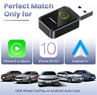 Mini adaptador inalámbrico 2 en 1 Carplay Android Auto para Apple Carplay Oem Carplay Ai Box Plug and Und Play Carwireless Dongle
