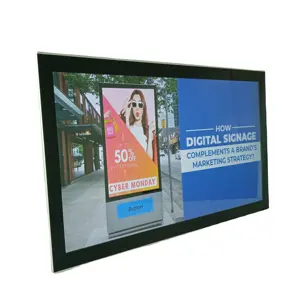 Tela de publicidade e montagem na parede com moldura ultra-estreita de 32 polegadas, sinalização e display digital lcd