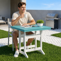 Table de bistrot carrée moderne de haute qualité en HDPE pour l'extérieur, résistante aux UV, durable, idéale pour les restaurants, les hôtels et les terrasses