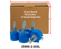 Potentiomètre de précision rotatif à fil enroulé Bonens Wxd3590, résistance variable 10 tours, 2W 500V 100-100k, scellé plastique bleu, direct usine