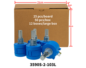 3590Sロータリー巻線精密ポテンショメータポット10ターン可変抵抗器2W3590青いプラスチックシール工場価格と低MOQ - Product Image 4