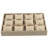 Plateau de présentation de bijoux en velours haut de gamme pour bagues, bracelets, colliers, montres, pendentifs, boucles d'oreilles et chaînes de main