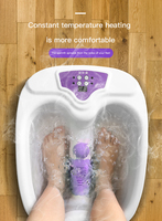 Machine de massage des pieds multifonctionnelle Shiatsu avec lumière relaxante, bain de pieds spa, chauffage à température constante et télécommande