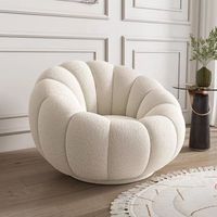 Nordischer Teddy Moderner Wollstoff Luxus Einzelsitzer-Sofa Akzent-Loungesessel Faulenzerstuhl Ottoman-Set