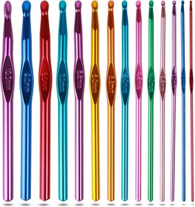 Kit de crochets en aluminium colorés en gros pour la couture, le tricot et les accessoires de fil à crocheter - Product Image 1