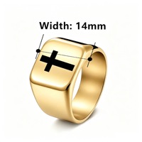 Bague en acier inoxydable émaillée en forme de croix, bijou de doigt tendance pour homme, style hip-hop