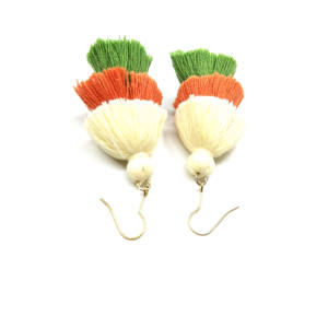 أقراط شرابة صغيرة بتصميم عقدة من اليشم الأسود، تصميم كلاسيكي عصري للأطفال، مطلية بالفضة والذهب الوردي، صديقة للبيئة وعالية الجودة - Product Image 5