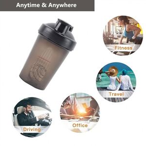 Custom Logo Plastic Shaker Bottle for Protein Powder Mixed Non-Leak 400ML Gym Shaker <b>Cups</b> Mixer Bottle for Fitness Sports - Product Image 5