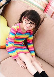 ชุดเดรสลำลองแขนยาวลายทางสีแดงสำหรับเด็กผู้หญิง ขายส่งออนไลน์จากโรงงานจีน - Product Image 2