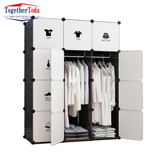 Modern Folding Bedroom & Dining <b>Wardrobe</b> with Thickened PP Panel Assembled and Durable for Clothes <b>Storage</b> - Product Image 2