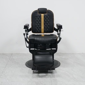 Vente en gros de chaise de <span class=keywords><strong>coiffeur</strong></span> en cuir synthétique inclinable chaise de barbier hydraulique bon marché pour salon école chaise de beauté noire - Product Image 2