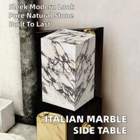 Table d'appoint en marbre italien, design moderne et luxueux, finition polie, pour chambre à coucher, canapé, décoration intérieure, hôtels