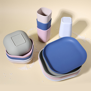 Assiette pour bébé Vaisselle en silicone Ensemble d'assiettes pour tasse pour bébé Nom <span class=keywords><strong>personnalisé</strong></span> Ensemble d'alimentation pour enfants - Product Image 2