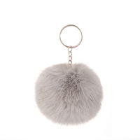 Porte-clés en fausse fourrure douce Pompon Boule de fourrure de lapin moelleuse Porte-clés pour femmes Charme de sac Pompons en peluche colorés Vente en gros en vrac