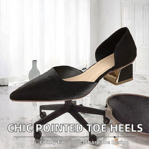 Zapatos de Tacón Medio de Alta Calidad para Mujer, Cómodos, de Punta Puntiaguda, Transpirables, de Goma Suave, para Verano y Otoño - Product Image 2
