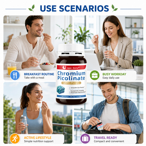 Suplemento de Picolinato de Cromo Shecome en Cápsulas, 200mcg, Mejora el Metabolismo, Venta Caliente - Product Image 4