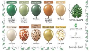 Kit <span class=keywords><strong>Arche</strong></span> de Ballons en Gros Thème Jungle Safari : Léopard Rétro Doré, Vert, Marron pour Fête Tropicale, Anniversaire et Baby Shower Animale - Product Image 2