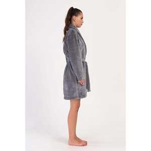 Ensemble de robe à col châle pour femme, manches longues ou courtes, avec poches, logo personnalisé, thermique et respirant, imprimé uni pour l'hiver - Product Image 3