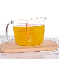 Herramienta de medición para cocina, vaso de medición de vidrio de 0.5L, con mango