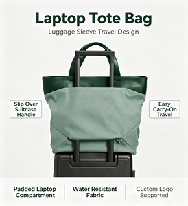 Sac fourre-tout pour ordinateur portable en polyester imperméable, léger et durable, idéal pour les voyages, l'école, le travail ou les affaires, avec poignée - Product Image 1