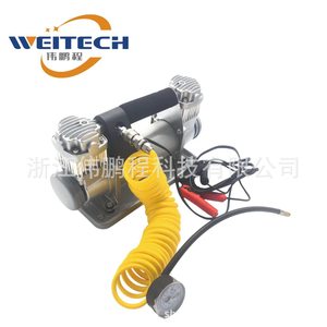 เครื่องอัดอากาศ Weitech 12V แบบสองกระบอกสูบ พกพาสะดวก สำหรับรถยนต์และมอเตอร์ไซค์ - Product Image 4