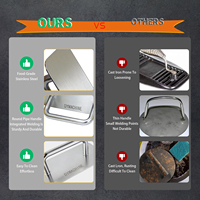 Presse à gâteau carrée en acier inoxydable de qualité alimentaire, 9 pouces, pour usage domestique, plaque de pressage manuelle pour calamars grillés, en stock