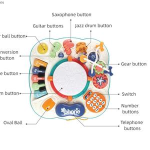Table de piano musicale multifonctionnelle Jouets éducatifs précoces Centre d'apprentissage Montessori Table d'activités <span class=keywords><strong>pour</strong></span> bébé - Product Image 4