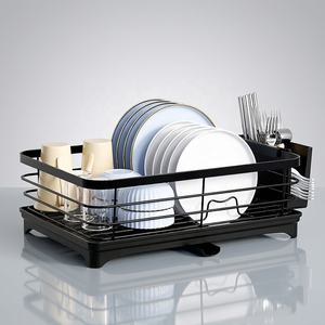 ชั้นวางจานแบบมุม ประหยัดพื้นที่บนเคาน์เตอร์ ที่จัดจาน ชาม ถาด ป้องกันสนิม โครงโลหะน้ำหนักเบา ฐานกันลื่นอย่างมั่นคง - Product Image 1