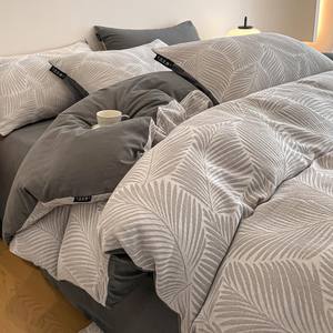 ชุดเครื่องนอนผ้าฝ้ายแท้ 100% ระดับหรูหรา 4 ชิ้น ขนาดคิงไซส์ พร้อมปลอกผ้านวม ชุดผ้าปูที่นอนพิมพ์ลายตามสั่ง - Product Image 3