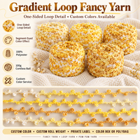Fil bouclé teint en masse jaune, fil fantaisie à boucles, fil à âme haute ténacité, couleurs personnalisées pour tricotage à la machine de pulls