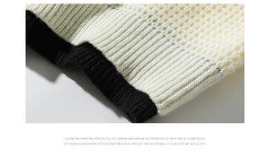 เสื้อสเวตเตอร์ถักแบบหนา ระบายอากาศได้ดี สไตล์มินิมอล คอเสื้อแบบสตรีท ทรงโอเวอร์ไซส์  แบบสองชิ้นหลอกๆ  สำหรับฤดูใบไม้ร่วงและฤดูหนาว  สำหรับทั้งชายและหญิง - Product Image 5