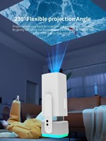 Mini projecteur LED K2-B avec haut-parleur intégré de 6 W, 3 heures d'autonomie, WiFi6 rapide sans fil pour films, musique, divertissement à domicile et en extérieur