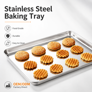 <span class=keywords><strong>Plat</strong></span> à <span class=keywords><strong>gratin</strong></span> en acier inoxydable robuste, écologique, résistant au four, anti-déformation, non toxique, pour usage commercial - Product Image 1