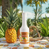 Sirop concentré de jus d'ananas, ingrédients aromatisés aux fruits pour les smoothies, les slush, les bubble tea, les boissons au lait, les gobelets de thé au lait