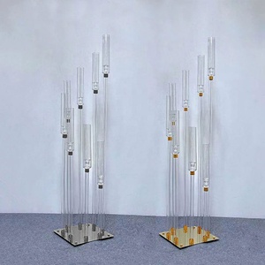 Grand chandelier en cristal transparent, pièce maîtresse de Mariage, <span class=keywords><strong>bougeoir</strong></span> en acrylique, 8 bras, candélabre pour décoration de fête et de Mariage - Product Image 4