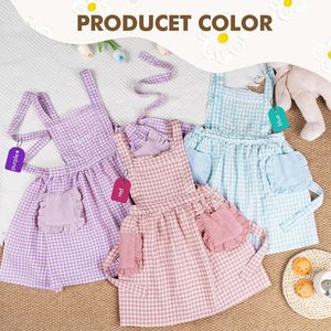 Cá nhân bông Linen Toddler cô gái BIB chéo trở lại <span class=keywords><strong>pinafore</strong></span> không tay Tạp dề cho nướng và nấu ăn - Product Image 2