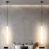 Lustre LED linéaire moderne en acrylique PM, lampe suspendue pour salon, chambre à coucher, chevet, décoration murale, éclairage suspendu