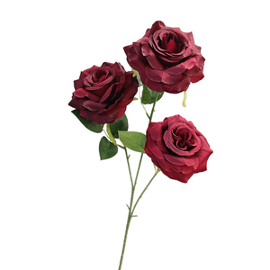 Usine O D <span class=keywords><strong>M</strong></span> 3 Têtes Rose <span class=keywords><strong>Fleurs</strong></span> Rose Artificielle Pour La Décoration De La Maison Pour Le Mariage - Product Image 6