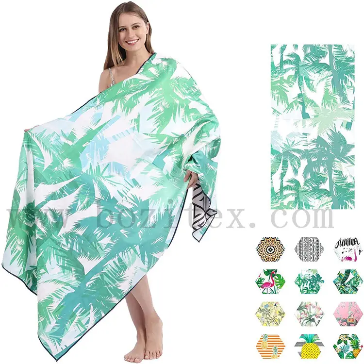 अमेज़न नई डिजाइन नरम जल्दी सूखी microfiber के समुद्र तट के लिए पहनने योग्य तौलिया यात्रा जिम कैम्पिंग योग