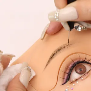 2024 Tattoo Practice Board Semi-Permanent Tattoo Eyebrow Makeup Restore Human Skin 3D Silicone Practice Face Board