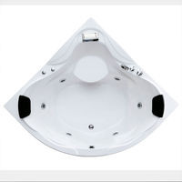 Baignoire multifonctionnelle en acrylique pour spa, jacuzzi pour 2 personnes, baignoire d'angle avec massage par remous en verre