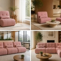 Canapé d'angle en tissu chenille à une place, emballé sous vide, rembourré en éponge, écologique, pour villa et appartement