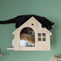 Lit pour animaux en bois massif sculpté, niche royale vintage pour chien, grotte pour chat, meubles pour chat en gros, pour petits chiens