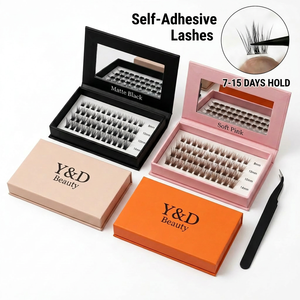 Kit di Ciglia Finte Autoadesive Nere e Marroni con Pinzette Antiadesive, Senza Colla, Logo Personalizzabile - Product Image 3