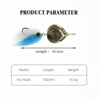 Vente en gros Leurre de pêche artificiel en métal, type cuillère rotative, avec effet œil de poisson 3D simulé, 14,5g, hameçon à plumes, pour morue et poissons d'eau salée, Hessen
