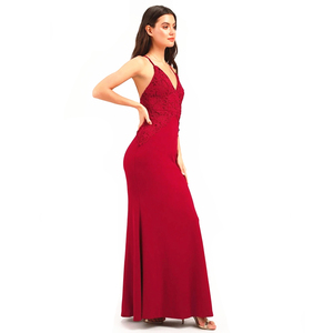 Robes de <span class=keywords><strong>Demoiselle</strong></span> D'honneur <span class=keywords><strong>en</strong></span> <span class=keywords><strong>dentelle</strong></span> Dos Nu Col V maxi sirène fête robe de soirée de mariage - Product Image 3