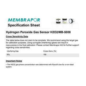 Capteur de gaz au peroxyde d'hydrogène Membrapor H2O2MB-5000 électrochimique 0-5000 ppm, boîtier miniature - Product Image 3