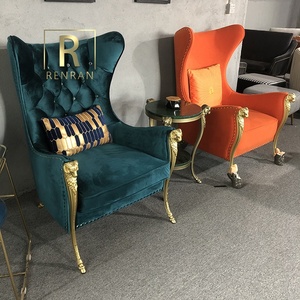 Home Furniture Drawing Room Leisure <strong>Chair</strong> Italian Luxury Villa Modern Velvet Accent High <strong>Back</strong> Lounge <strong>Wing</strong> <strong>Back</strong> <strong>Chairs</strong> - Product Image 2